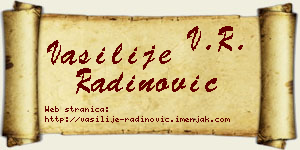 Vasilije Radinović vizit kartica